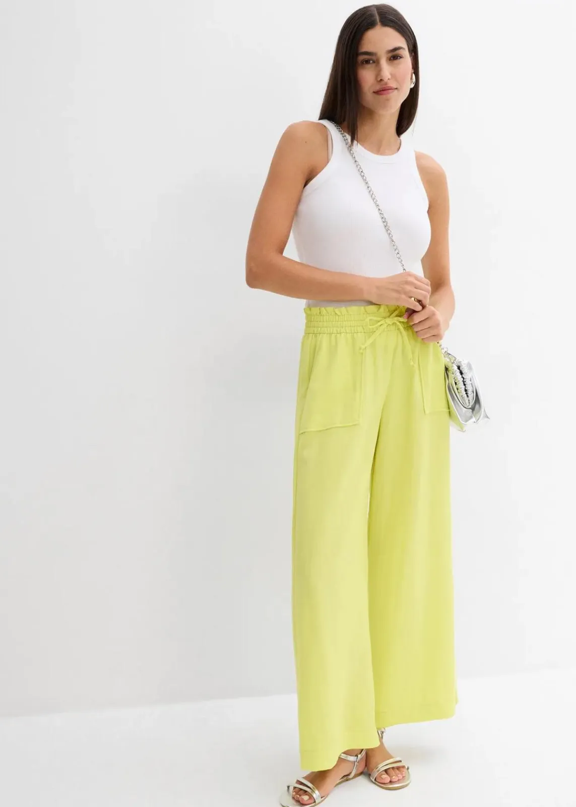 bonprix Hosen|Bekleidung·Kleider^Culotte aus fließendem Lyocell-Mix zitrusgelb