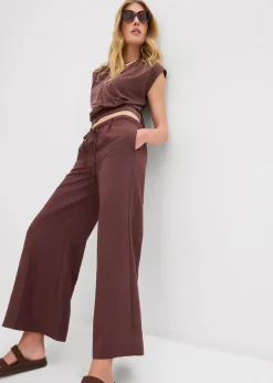 bonprix Bekleidung·Kleider|Hosen^Culotte aus fließendem Viskose-Mix terrabraun