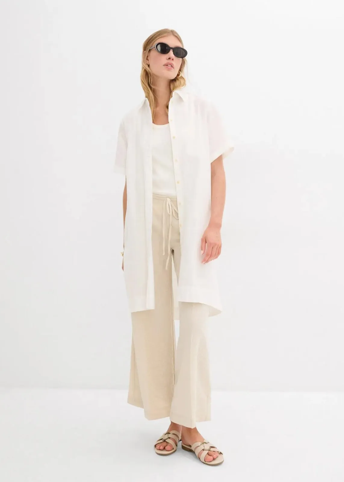 bonprix Hosen|Bekleidung·Kleider^Culotte aus fließendem Viskose-Mix natur