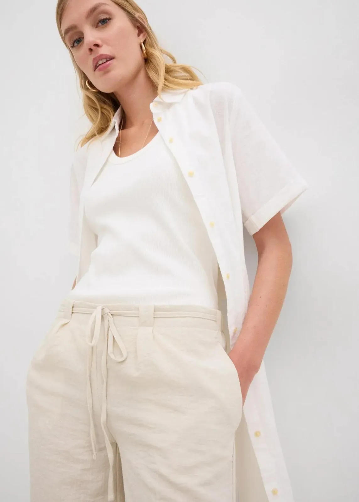 bonprix Hosen|Bekleidung·Kleider^Culotte aus fließendem Viskose-Mix natur