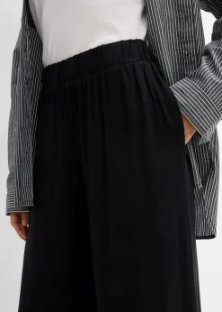 bonprix Bekleidung·Röcke|Bekleidung·Kleider^Culotte aus fließender Viskose schwarz