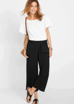 bonprix Bekleidung·Kleider|Hosen^Culotte aus fließender Viskose schwarz