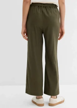 bonprix Hosen|Bekleidung·Kleider^Culotte aus luftigem Leinen-Mix dunkeloliv