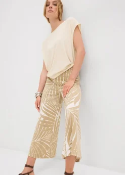 bonprix Bekleidung·Kleider|Hosen^Culotte aus softem Viskose-Mix wollweiß/new beige bedruckt