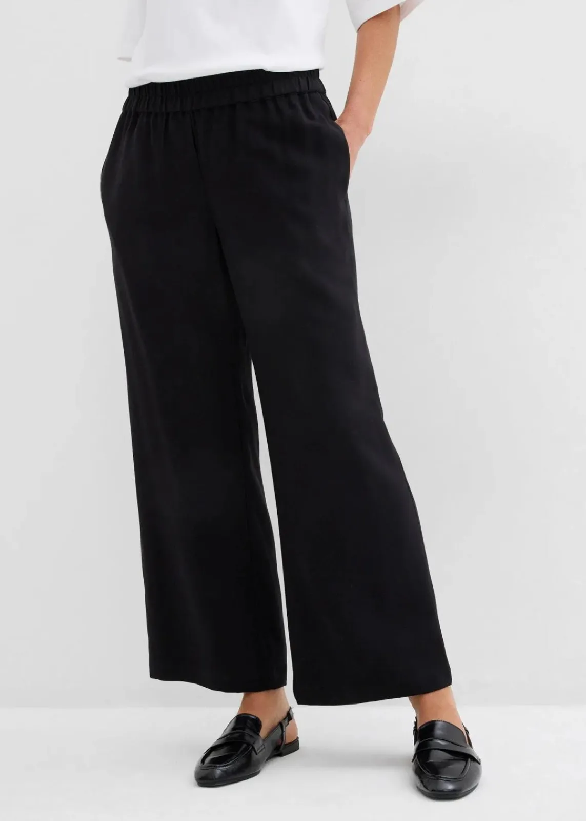 bonprix Hosen|Bekleidung·Kleider^Culotte aus softem Viskose-Mix schwarz