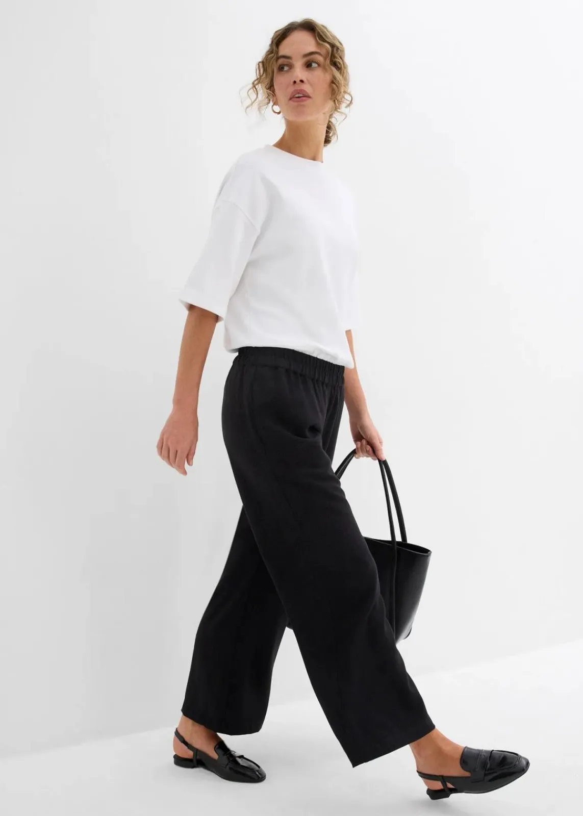 bonprix Hosen|Bekleidung·Kleider^Culotte aus softem Viskose-Mix schwarz