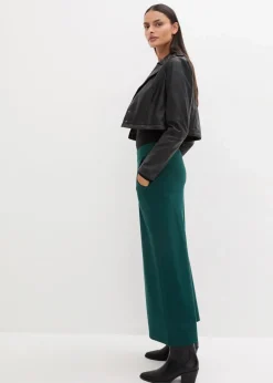 bonprix Hosen|Bekleidung·Kleider^Culotte aus Viskos-Mix tiefgrün