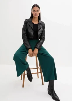 bonprix Hosen|Bekleidung·Kleider^Culotte aus Viskos-Mix tiefgrün