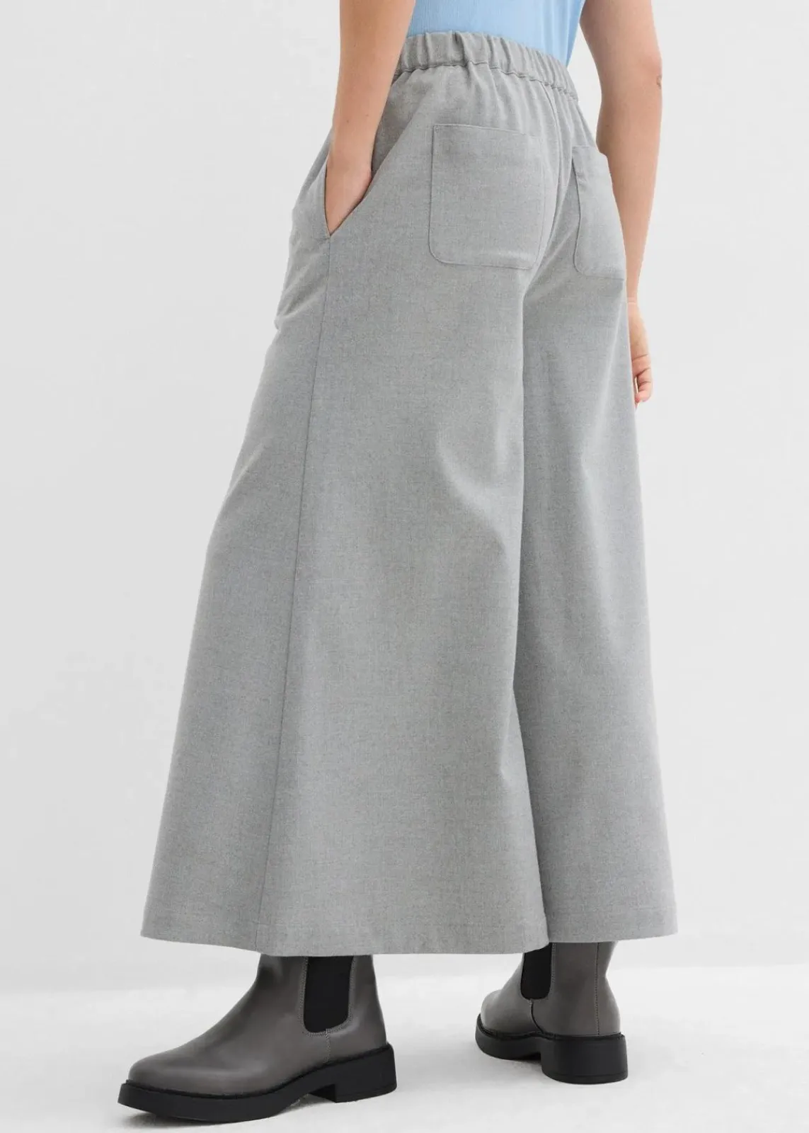 bonprix Bekleidung·Kleider|Hosen^Culotte in Wolloptik schattengrau meliert