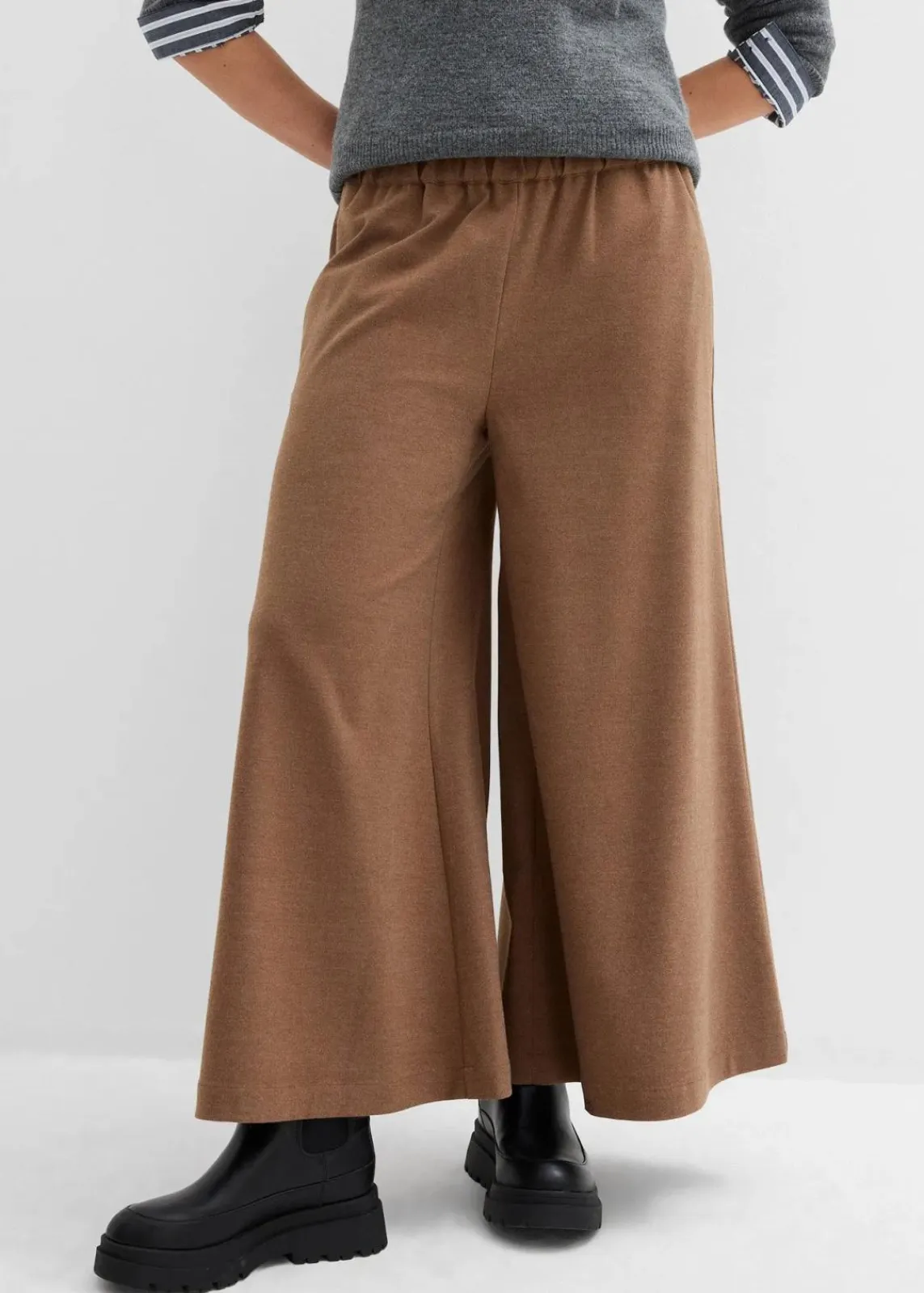 bonprix Hosen|Bekleidung·Kleider^Culotte in Wolloptik pimentbraun meliert