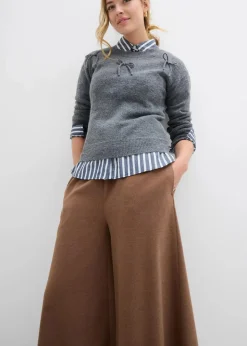 bonprix Hosen|Bekleidung·Kleider^Culotte in Wolloptik pimentbraun meliert