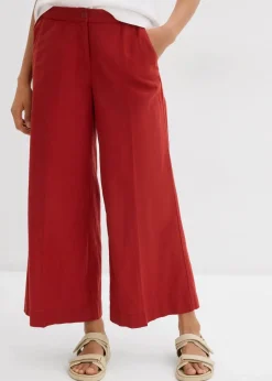 bonprix Hosen|Bekleidung·Kleider^Culotte mit elastischem Bund aus Viskose-Mix karminrot