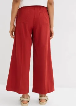 bonprix Hosen|Bekleidung·Kleider^Culotte mit elastischem Bund aus Viskose-Mix karminrot