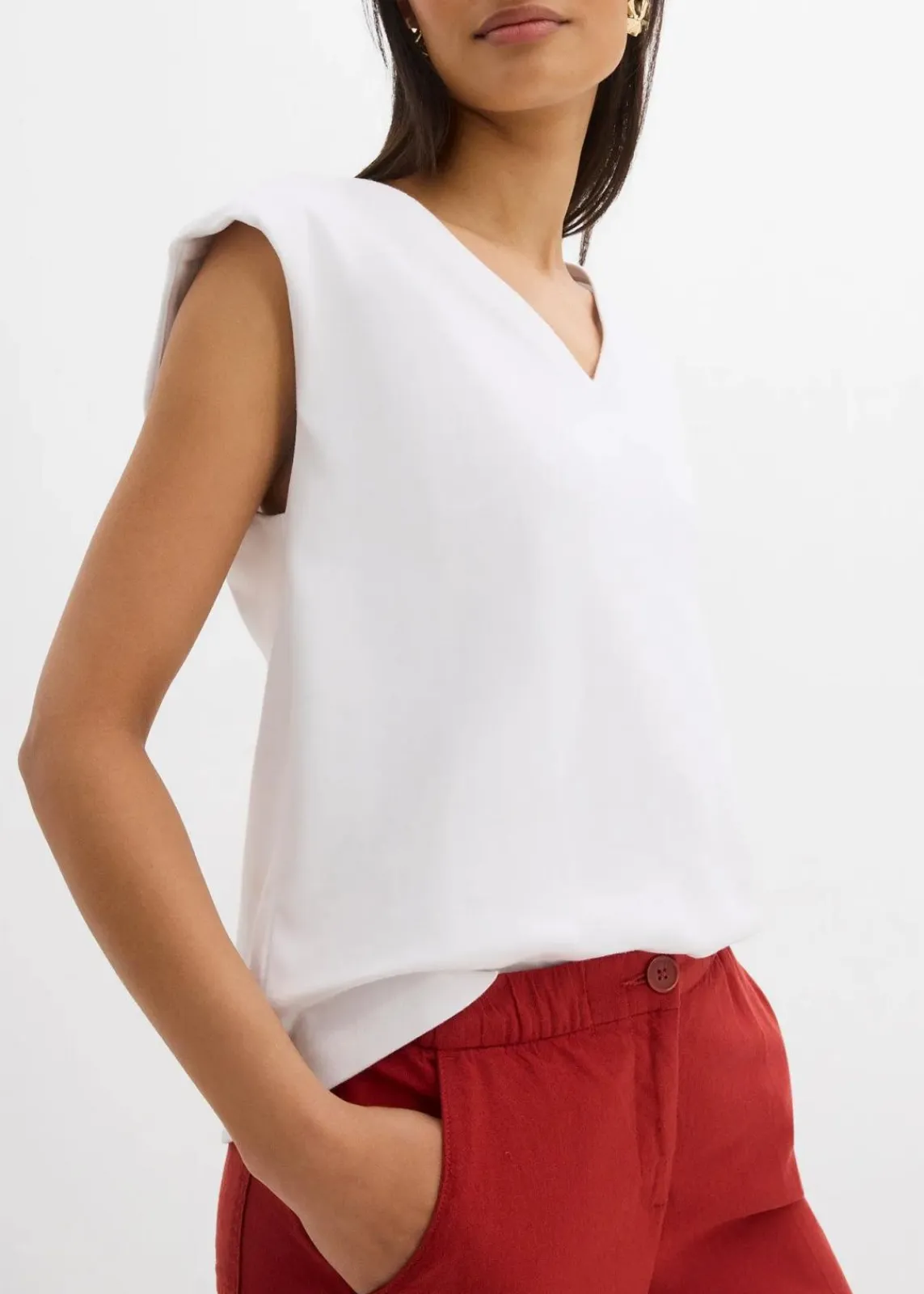 bonprix Hosen|Bekleidung·Kleider^Culotte mit elastischem Bund aus Viskose-Mix karminrot