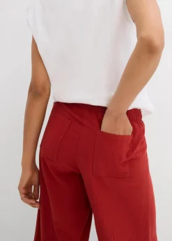 bonprix Hosen|Bekleidung·Kleider^Culotte mit elastischem Bund aus Viskose-Mix karminrot