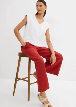 bonprix Hosen|Bekleidung·Kleider^Culotte mit elastischem Bund aus Viskose-Mix karminrot