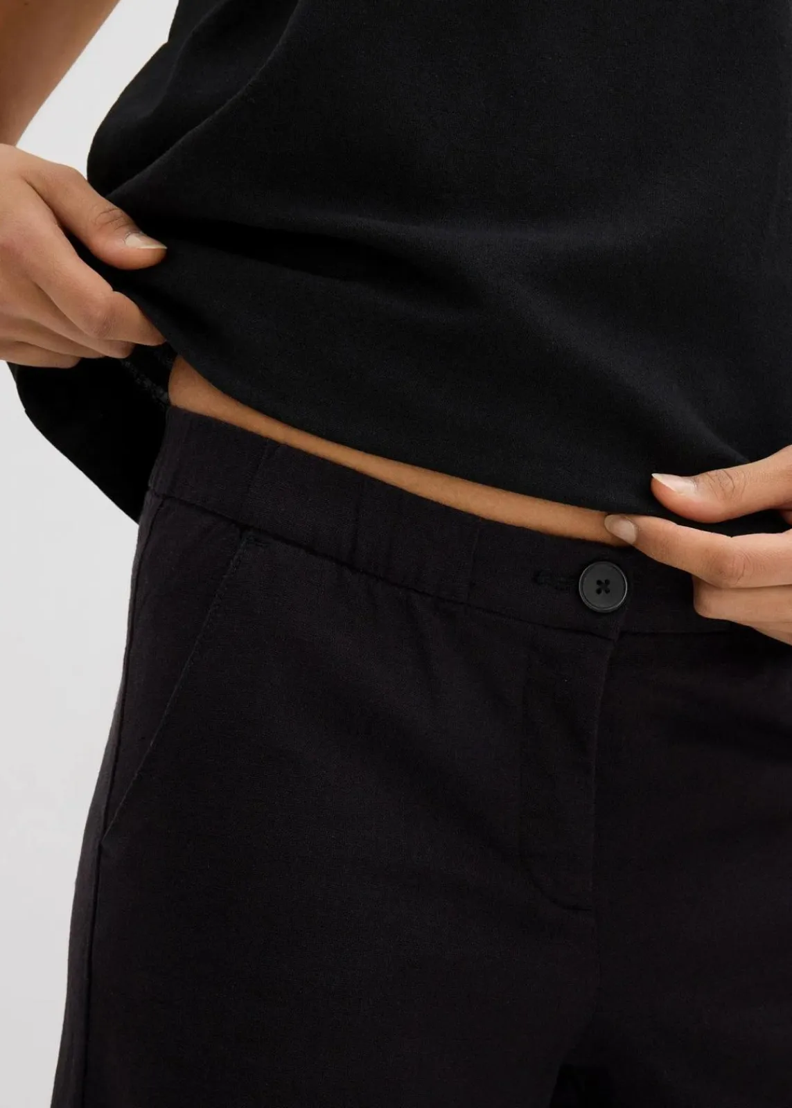 bonprix Bekleidung·Kleider|Hosen^Culotte mit elastischem Bund aus Viskose-Mix schwarz