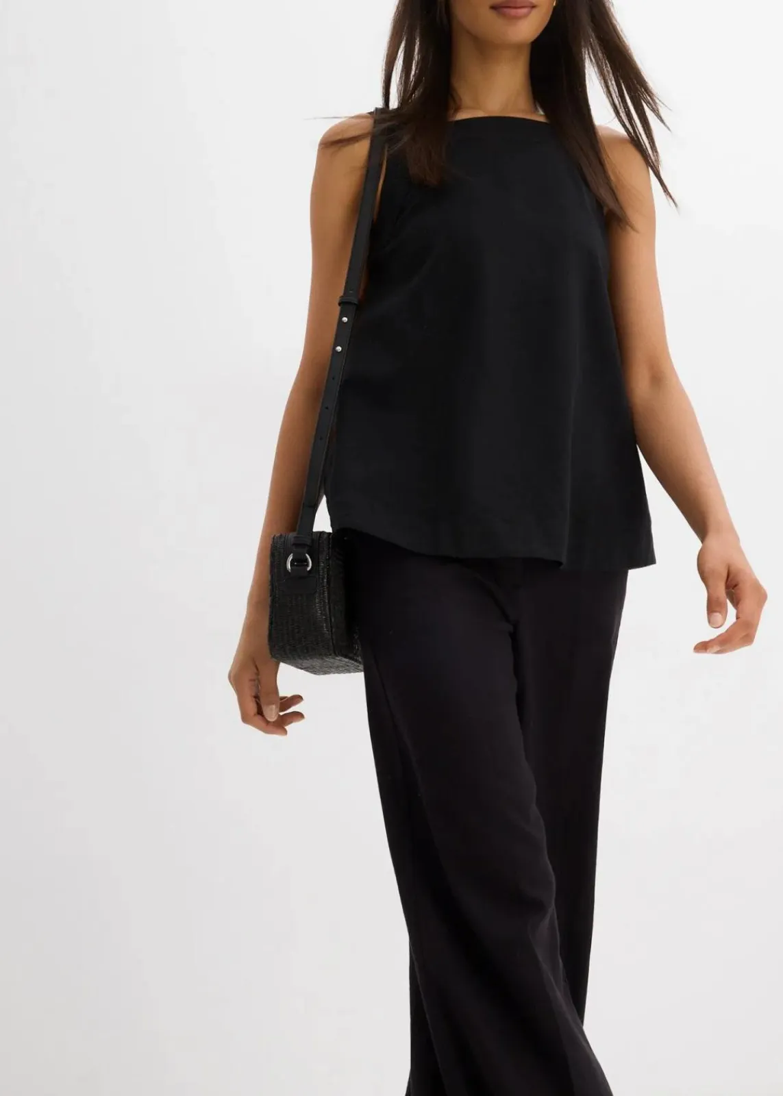 bonprix Bekleidung·Kleider|Hosen^Culotte mit elastischem Bund aus Viskose-Mix schwarz