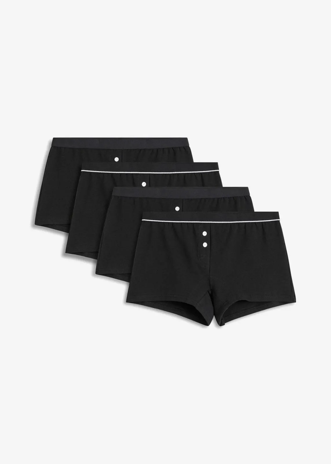 bonprix Wäsche·Baumwollunterwäsche|Wäsche·Höschen^Damen Boxer mit Bio-Baumwolle (4er Pack) schwarz