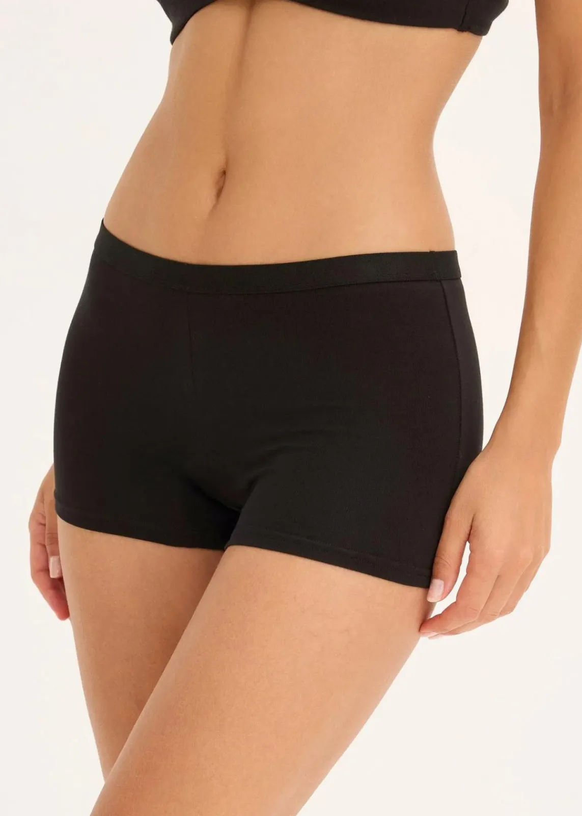 bonprix Wäsche·Baumwollunterwäsche|Wäsche·Höschen^Damen Boxer mit Bio-Baumwolle (3er Pack) schwarz