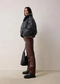 bonprix Bekleidung·Hosen|Nachhaltigere Materialien^Daunenjacke mit recycelten Daunen wasserabweisend anthrazit