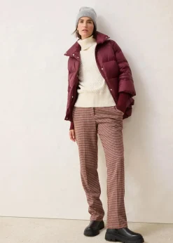 bonprix Jacken & Mäntel|Premium^Daunenjacke mit recycelten Daunen und Strickärmeln dunkelbeere