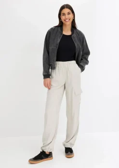 bonprix Jacken & Mäntel|Bekleidung·Hosen^Denim Blouson dunkelgrau denim used