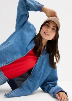 bonprix Bekleidung·Hosen|Jacken & Mäntel^Denim Blouson hellblau denim used