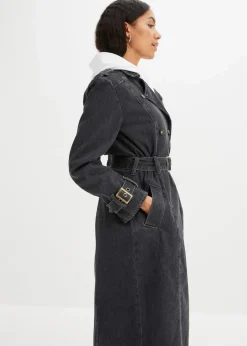 bonprix Jacken & Mäntel|Bekleidung·Hosen^Denim Trenchcoat grau denim