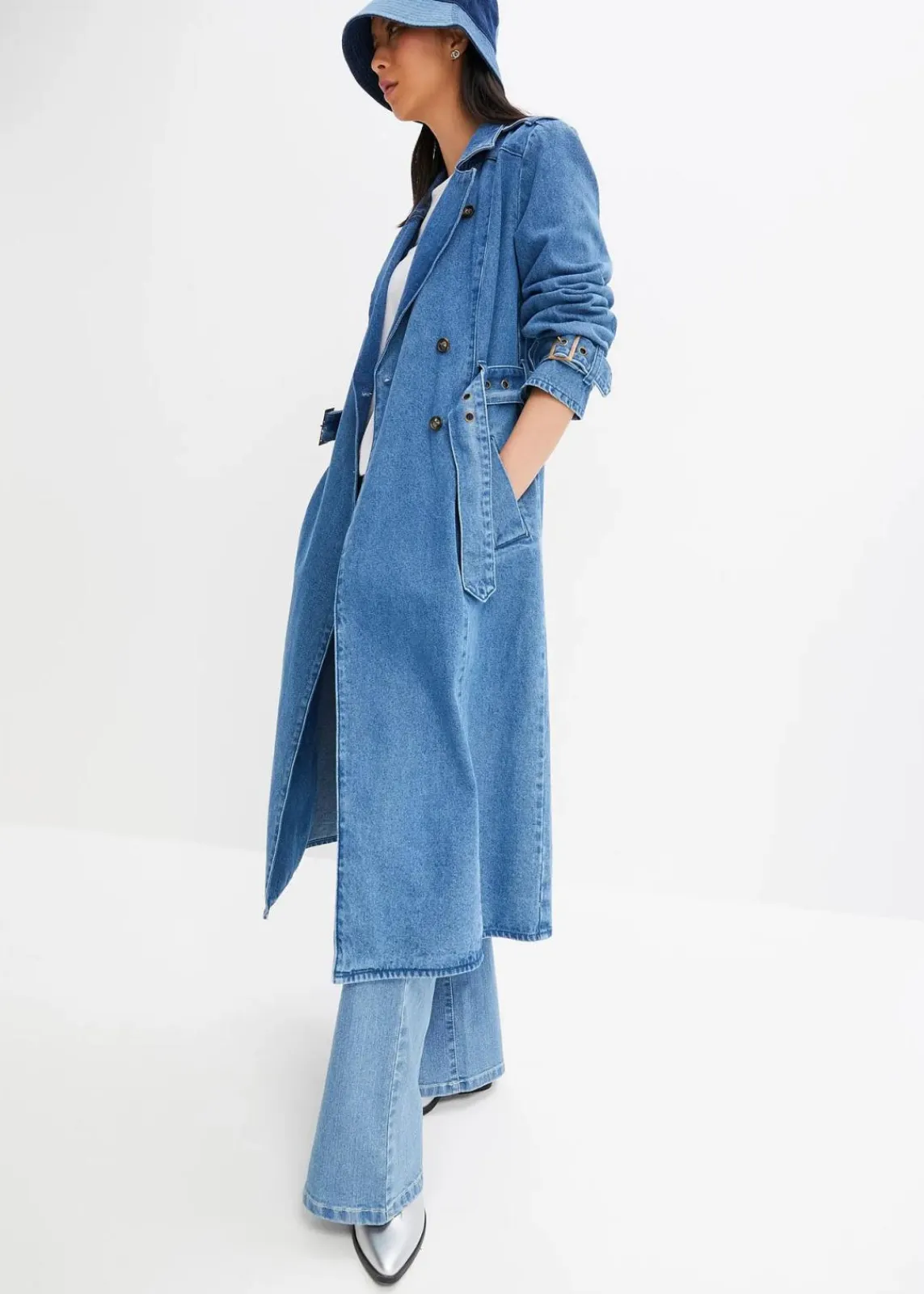 bonprix Bekleidung·Hosen|Jacken & Mäntel^Denim Trenchcoat mittelblau denim