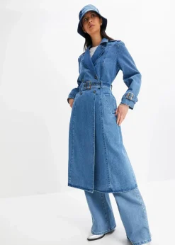 bonprix Bekleidung·Hosen|Jacken & Mäntel^Denim Trenchcoat mittelblau denim