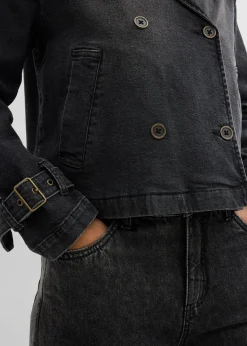 bonprix Jacken & Mäntel^Denim Trenchjacke schwarz denim