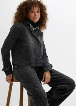 bonprix Jacken & Mäntel^Denim Trenchjacke schwarz denim