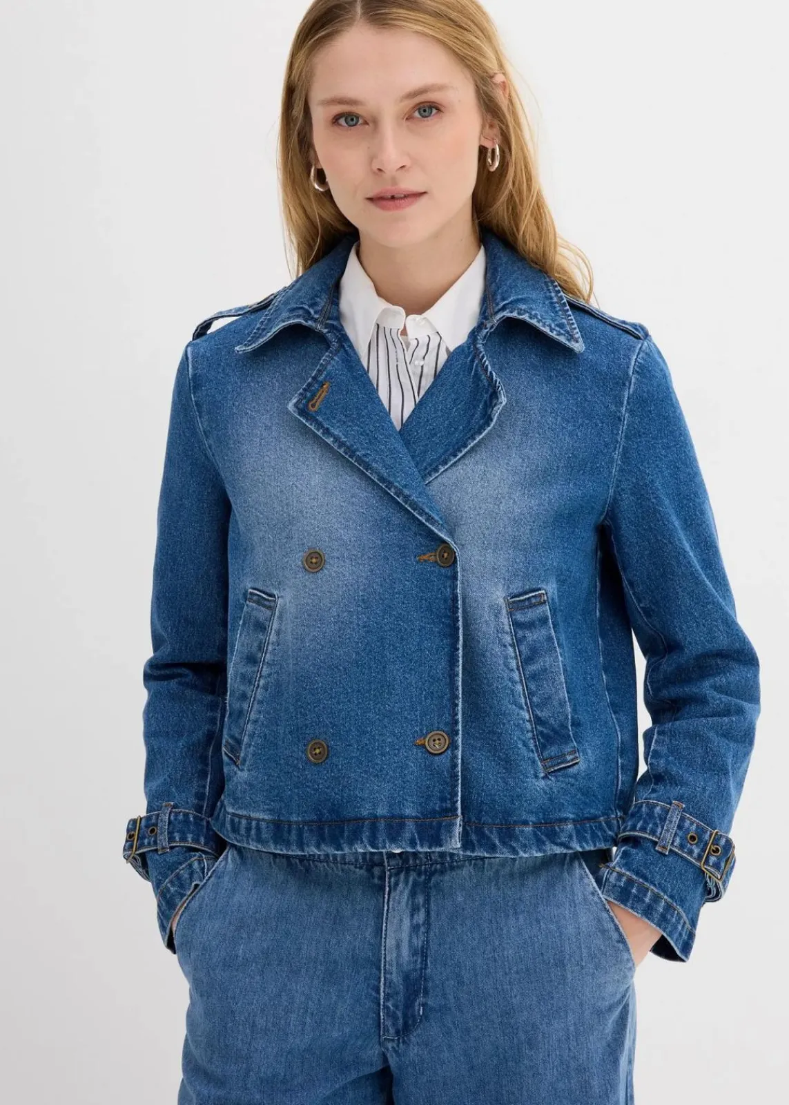 bonprix Jacken & Mäntel^Denim Trenchjacke hellblau denim