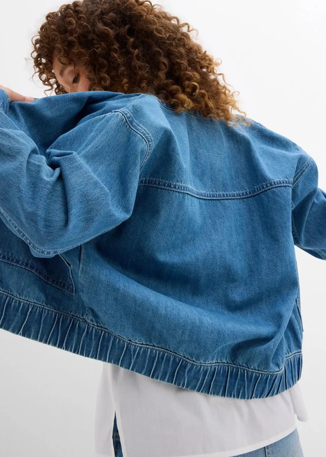 bonprix Jacken & Mäntel|Bekleidung·Hosen^Denim-Blouson hellblau denim used
