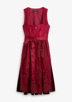 bonprix Kleider|Bekleidung·Pullover & Strickjacken^Dirndl mit bestickter Schürze (2-tlg. Set) rubinrot
