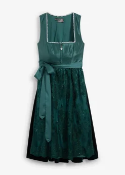 bonprix Bekleidung·Pullover & Strickjacken|Kleider^Dirndl mit bestickter Schürze (2-tlg. Set) mattgrün