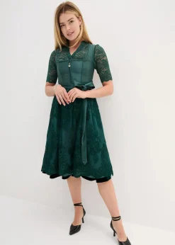 bonprix Bekleidung·Pullover & Strickjacken|Kleider^Dirndl mit bestickter Schürze (2-tlg. Set) mattgrün