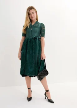 bonprix Bekleidung·Pullover & Strickjacken|Kleider^Dirndl mit bestickter Schürze (2-tlg. Set) mattgrün