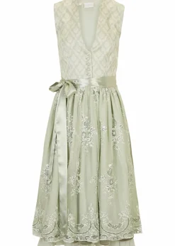 bonprix Kleider|Kurzgrößen^Dirndl mit Jacquard und Stickerei (2-tlg.Set) seegras