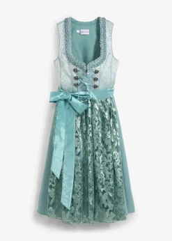 bonprix Kleider|Bekleidung·Pullover & Strickjacken^Dirndl mit Pailletten Schürze (2-tlg.Set) mineralblau