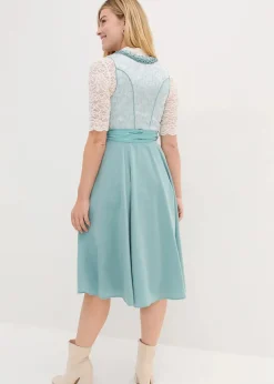 bonprix Kleider|Bekleidung·Pullover & Strickjacken^Dirndl mit Pailletten Schürze (2-tlg.Set) mineralblau