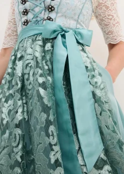 bonprix Kleider|Bekleidung·Pullover & Strickjacken^Dirndl mit Pailletten Schürze (2-tlg.Set) mineralblau