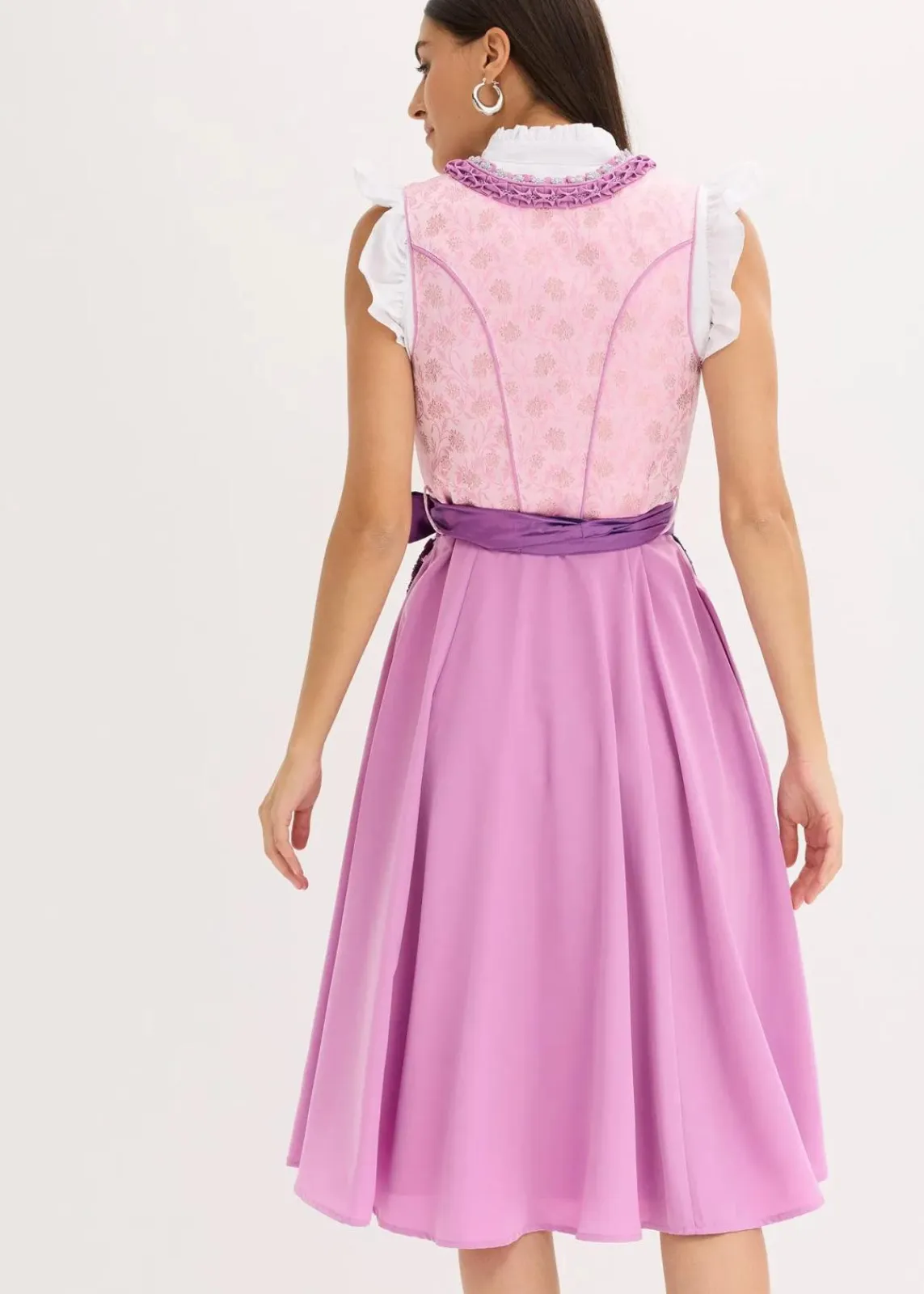 bonprix Bekleidung·Pullover & Strickjacken|Kleider^Dirndl mit Pailletten Schürze (2-tlg.Set) helllila/pfingstrose/beere