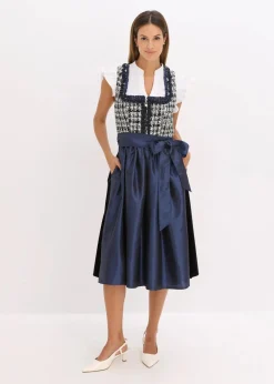bonprix Bekleidung·Pullover & Strickjacken|Kleider^Dirndl und Schürze (2-tlg.Set) dunkelblau/weiß