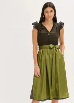 bonprix Bekleidung·Pullover & Strickjacken|Kleider^Dirndl und Schürze (2-tlg.Set) nachtoliv/lorbeergrün