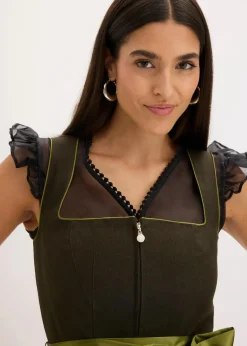 bonprix Bekleidung·Pullover & Strickjacken|Kleider^Dirndl und Schürze (2-tlg.Set) nachtoliv/lorbeergrün