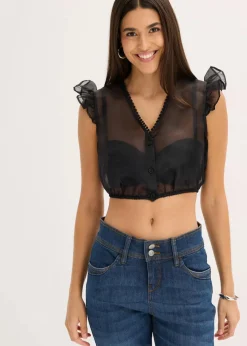 bonprix Bekleidung·Jacken & Mäntel|Blusen & Tuniken^Dirndlbluse schwarz