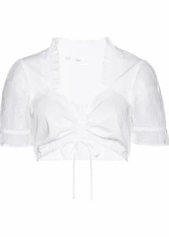 bonprix Bekleidung·Jacken & Mäntel|Blusen & Tuniken^Dirndlbluse mit Spitzenärmeln weiß