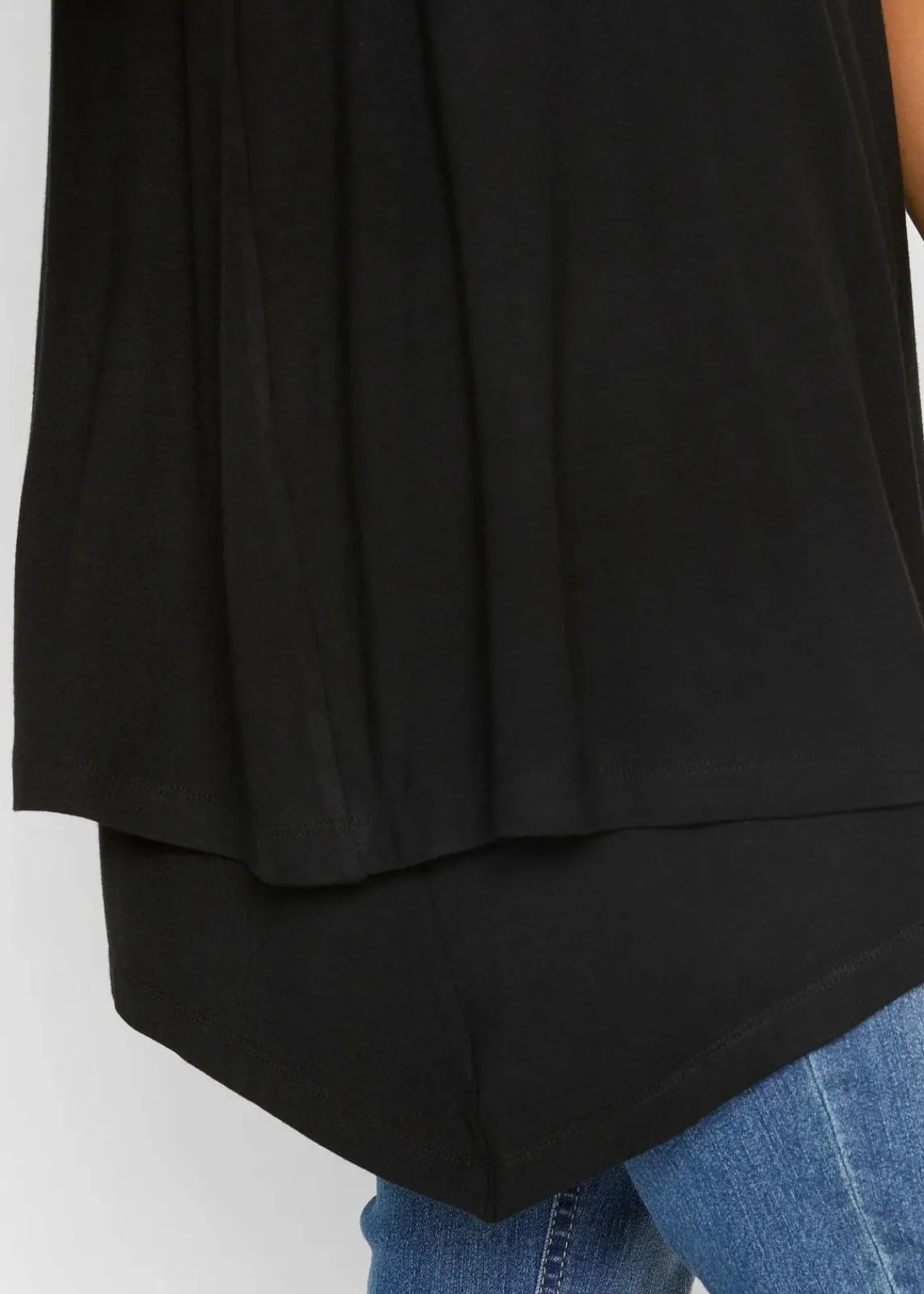 bonprix Nachhaltigere Materialien|Shirts & Tops^Doppellagiges Long-Top aus Viskose-Mix schwarz
